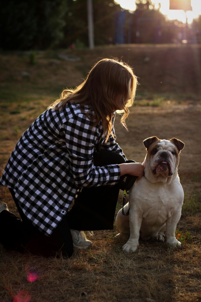 girl and dog